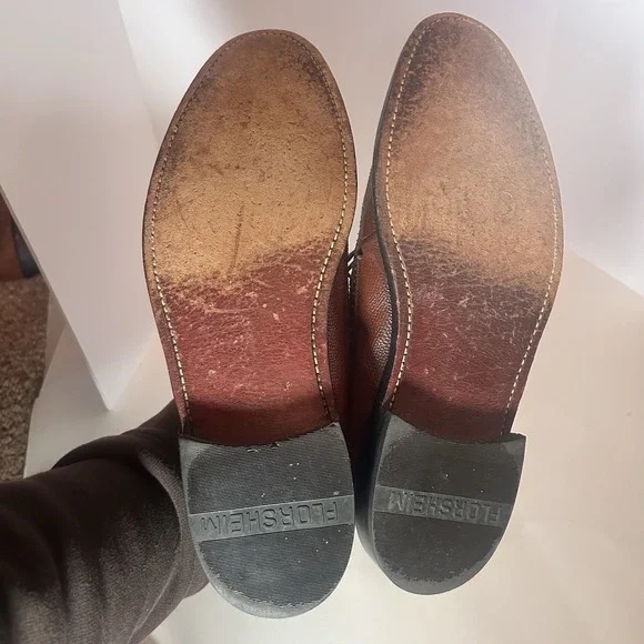 Vintage Florsheim Longwing 76638 Brogue Oxford Pebbled Red Brown Leather Men 9D Vintage Florsheim Longwing 76638 Brogue Oxford Pebbled Red  main image 3